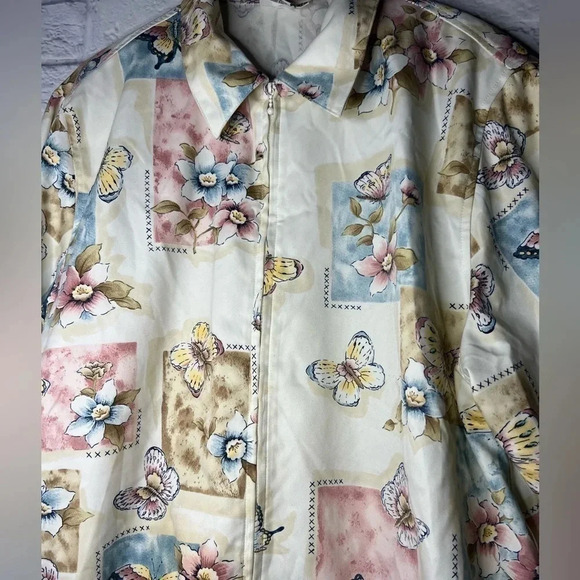 Alfred Dunner vintage women’s floral/butterflies zip up jacket size 16W. - Picture 4 of 8